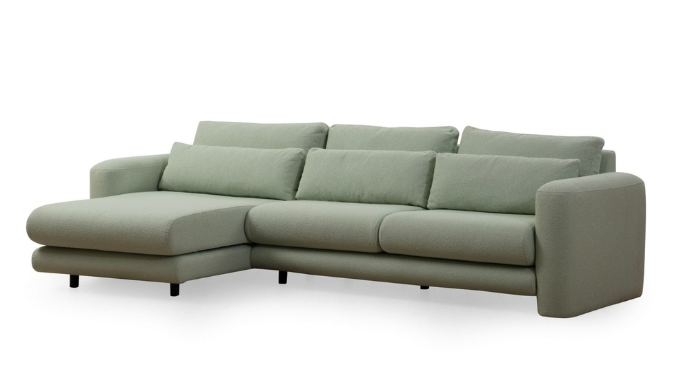 SELSEY Narożnik Bellines L-kształtny lewostronny tkanina boucle pistacjowa