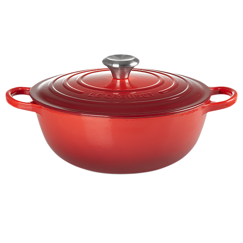 SELSEY Le Creuset - Garnek żeliwny Signature La Marmite 26 cm czerwony