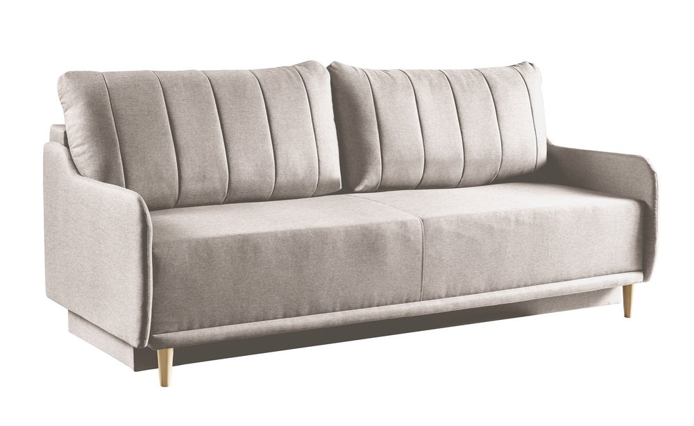 SELSEY Kanapa trzyosobowa Lemmora z funkcją spania jasnobeżowa plecionka