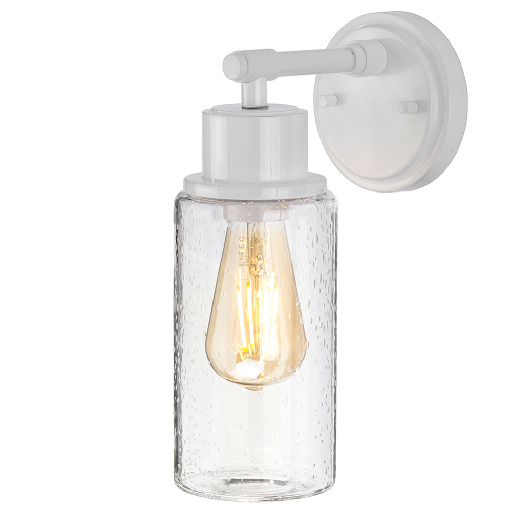 SELSEY Kinkiet ścienny Morve szklany biały