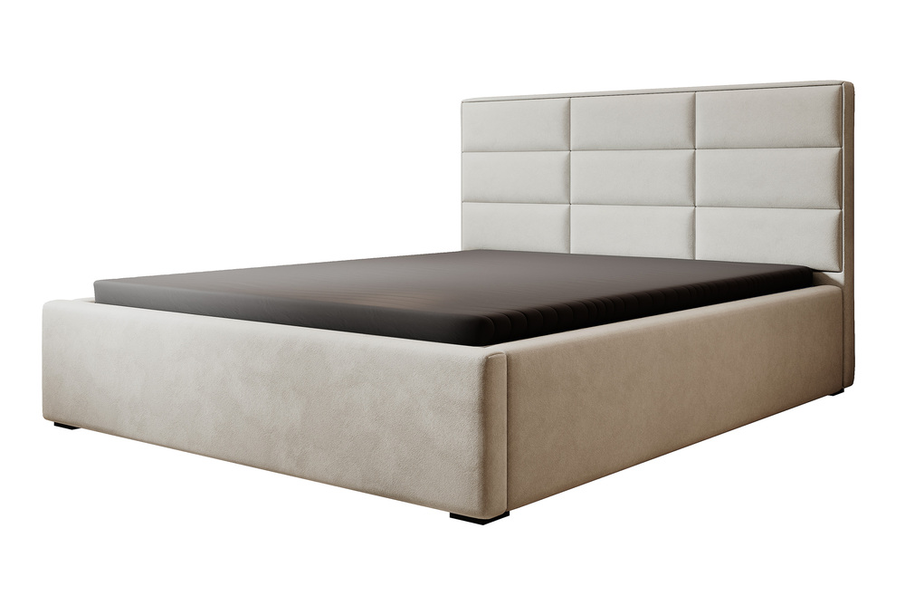 SELSEY Łóżko tapicerowane 140x200 cm Suvereto hydrofobowe jasnobeżowe