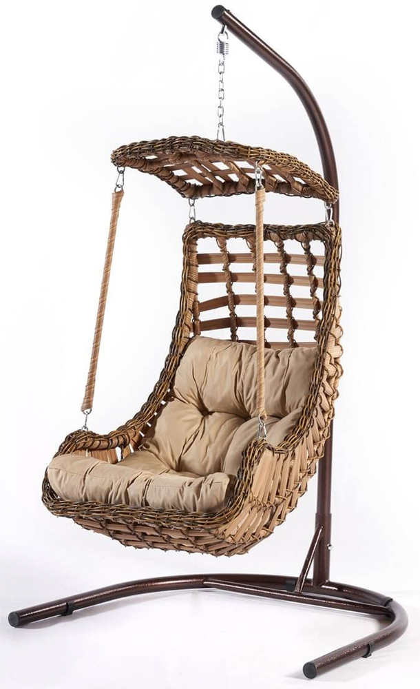 SELSEY Fotel wiszący Blumity naturalny rattan brązowy