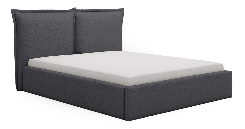 SELSEY Łóżko tapicerowane 160x200 cm Fianno z pojemnikiem grafitowe boucle