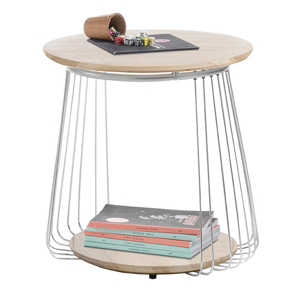 SELSEY Stolik kawowy Lampona średnica 50 cm dąb