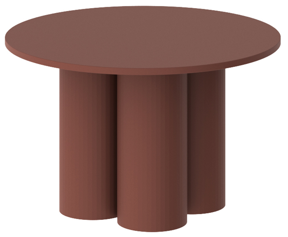 SELSEY Stolik kawowy Stessle okrągły 80 cm bordowy mat