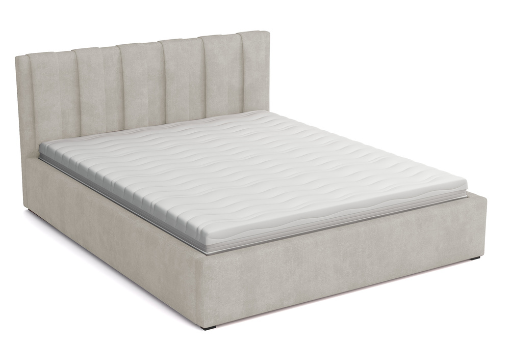 SELSEY Łóżko tapicerowane 200x200 cm Walence kremowe welur hydrofobowy