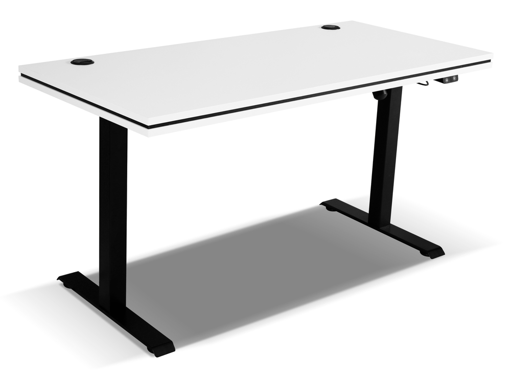 SELSEY Biurko regulowane elektrycznie Stundly 138 cm Szare z czarną obwódką