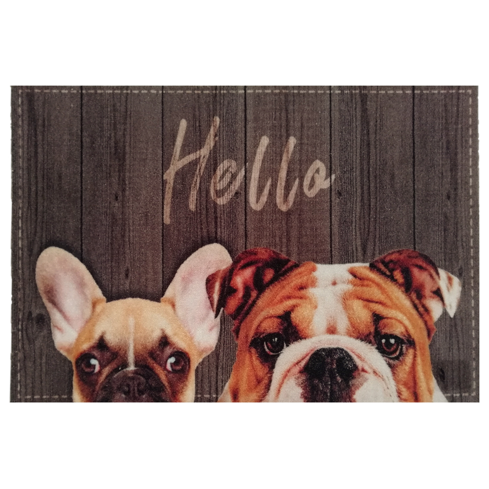 SELSEY Wycieraczka do butów Muffy z motywem buldogów 40x60 cm