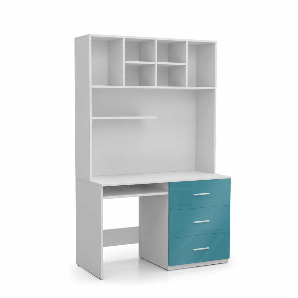 SELSEY Biurko Melidre 120x60 cm z nadstawką Turkusowy