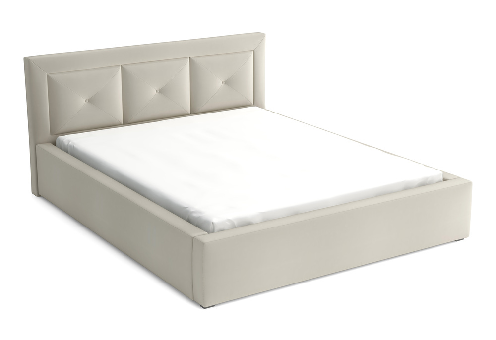 SELSEY Łóżko tapicerowane 160x200 cm Ligmano szarobeżowe velvet hydrofobowe