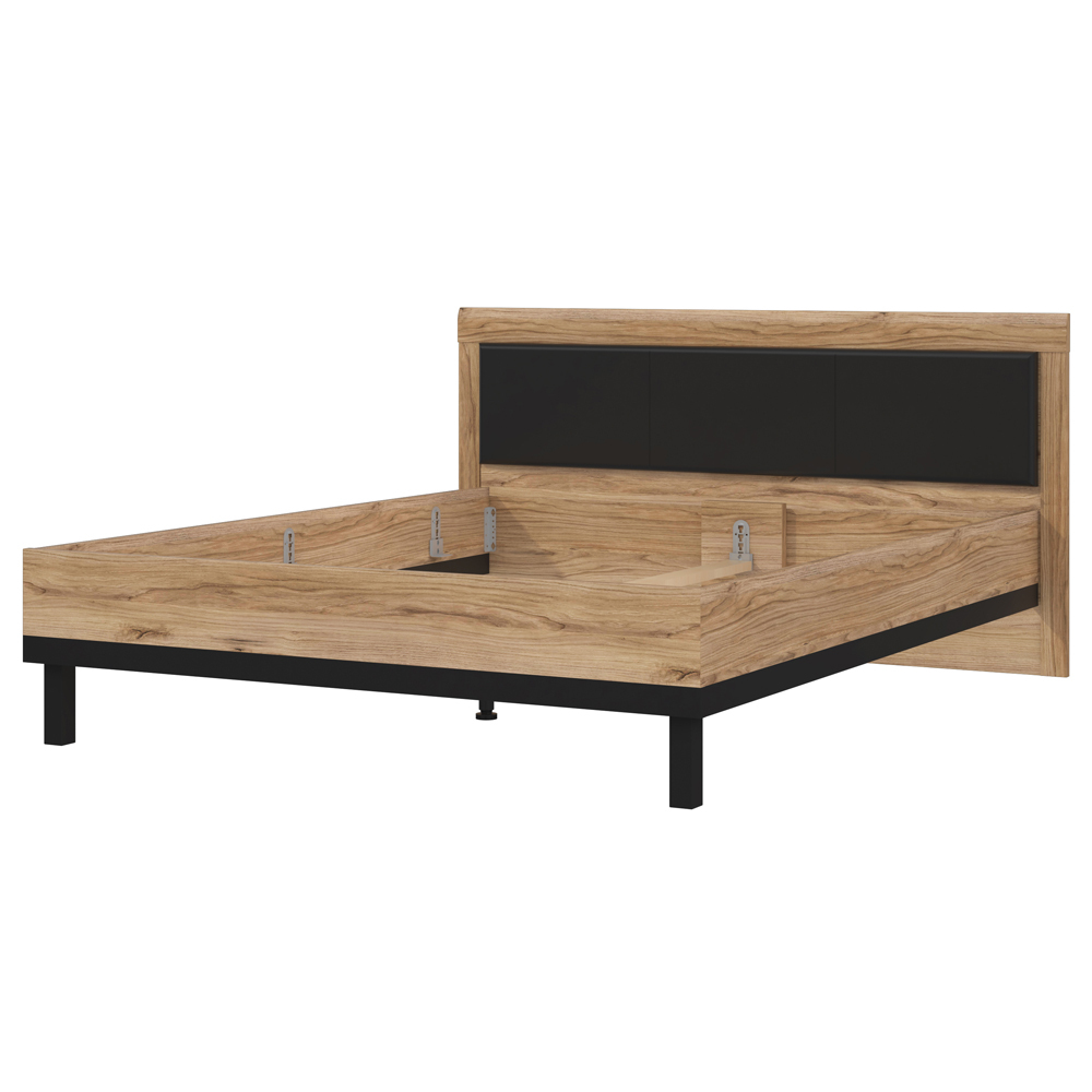 SELSEY Łóżko Dalate 160x200 cm dąb katania-czarne