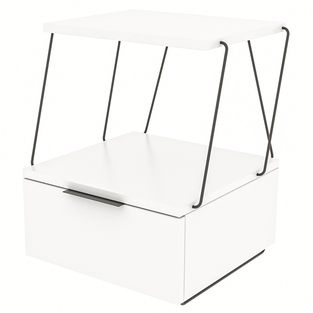 SELSEY Szafka nocna Teskio minimalistyczna biała