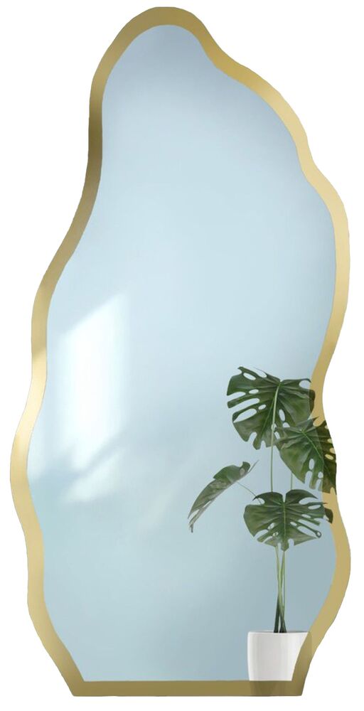 SELSEY Lustro ścienne Auro 130x60 cm w ramie złoty połysk