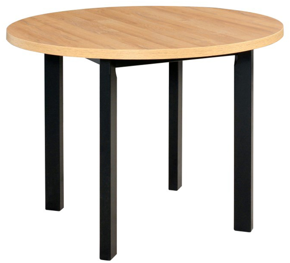 SELSEY Stół drewniany do jadalni Filizes okrągły 100 cm czarny/dąb grandson