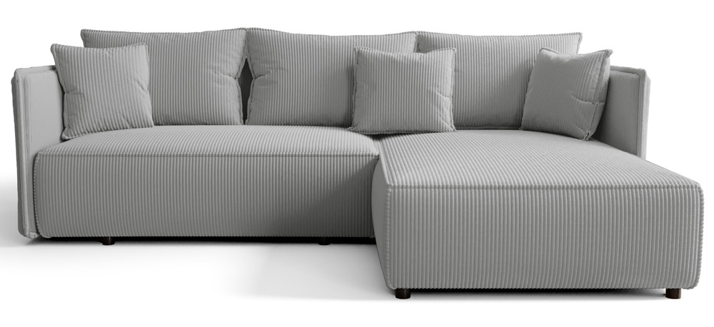 SELSEY Narożnik z funkcją spania Serelto L-kształtny prawostronny z pojemnikiem jasnoszary sztruks