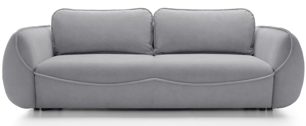 SELSEY Kanapa rozkładana trzyosobowa Cutie z pojemnikiem jasnoszara welur łatwoczyszczący