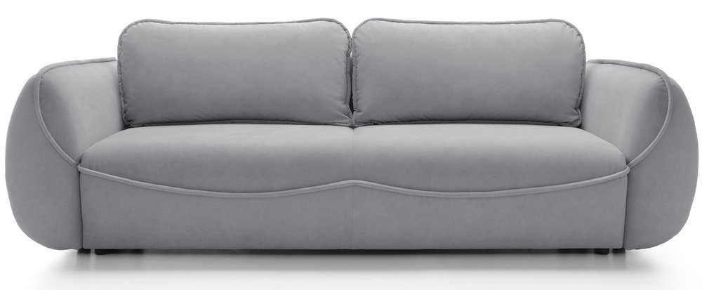 SELSEY Kanapa rozkładana trzyosobowa Cutie z pojemnikiem jasnoszara welur łatwoczyszczący