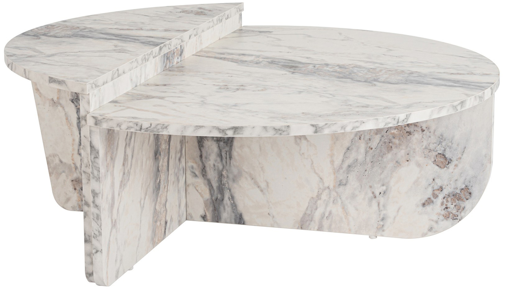 SELSEY Stolik kawowy Hypnesse o nieregularnym kształcie biały marmur