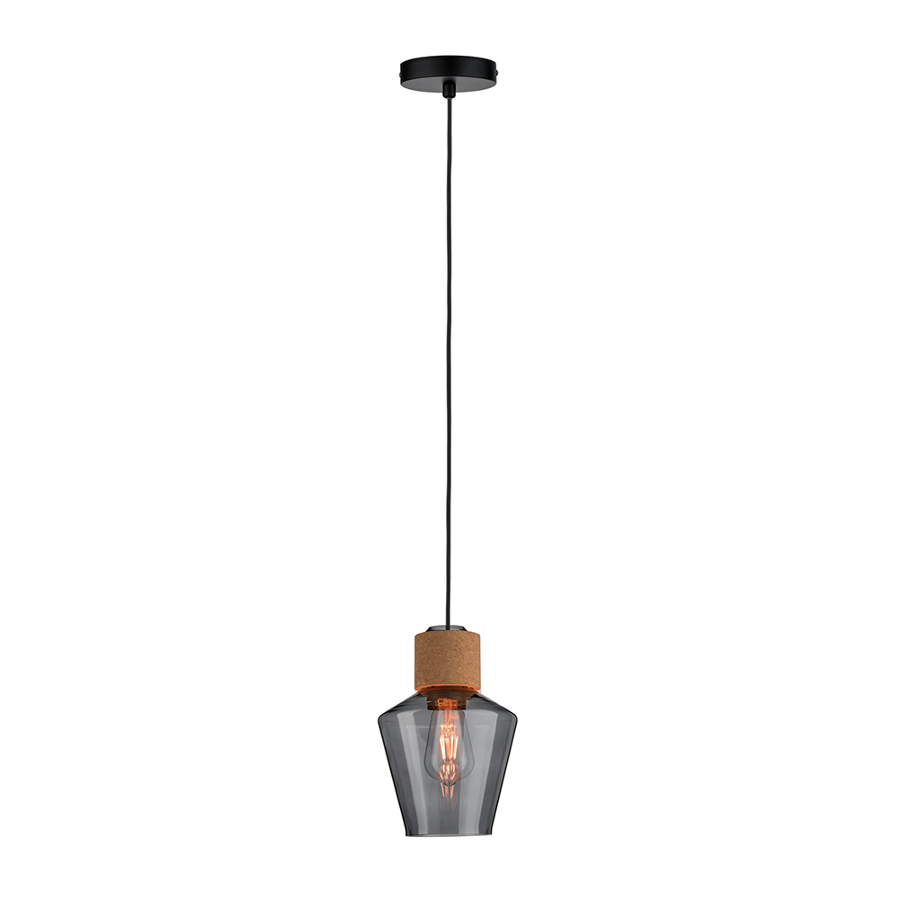 SELSEY Lampa sufitowa nowoczesna Nibbler z dymionym kloszem średnica 18 cm