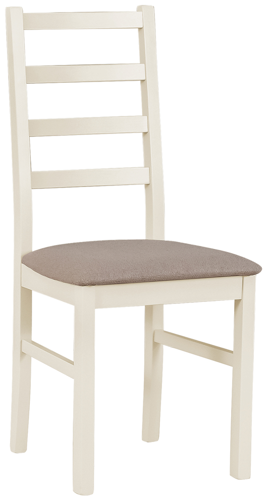 SELSEY Krzesło drewniane do jadalni tapicerowane Nicella beżowe/kaszmir