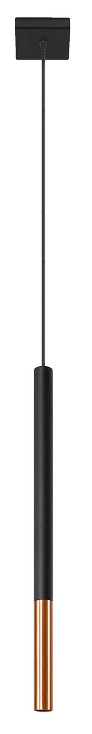 SELSEY Lampa wisząca Lagga 8x8 cm x1 czarna/miedź