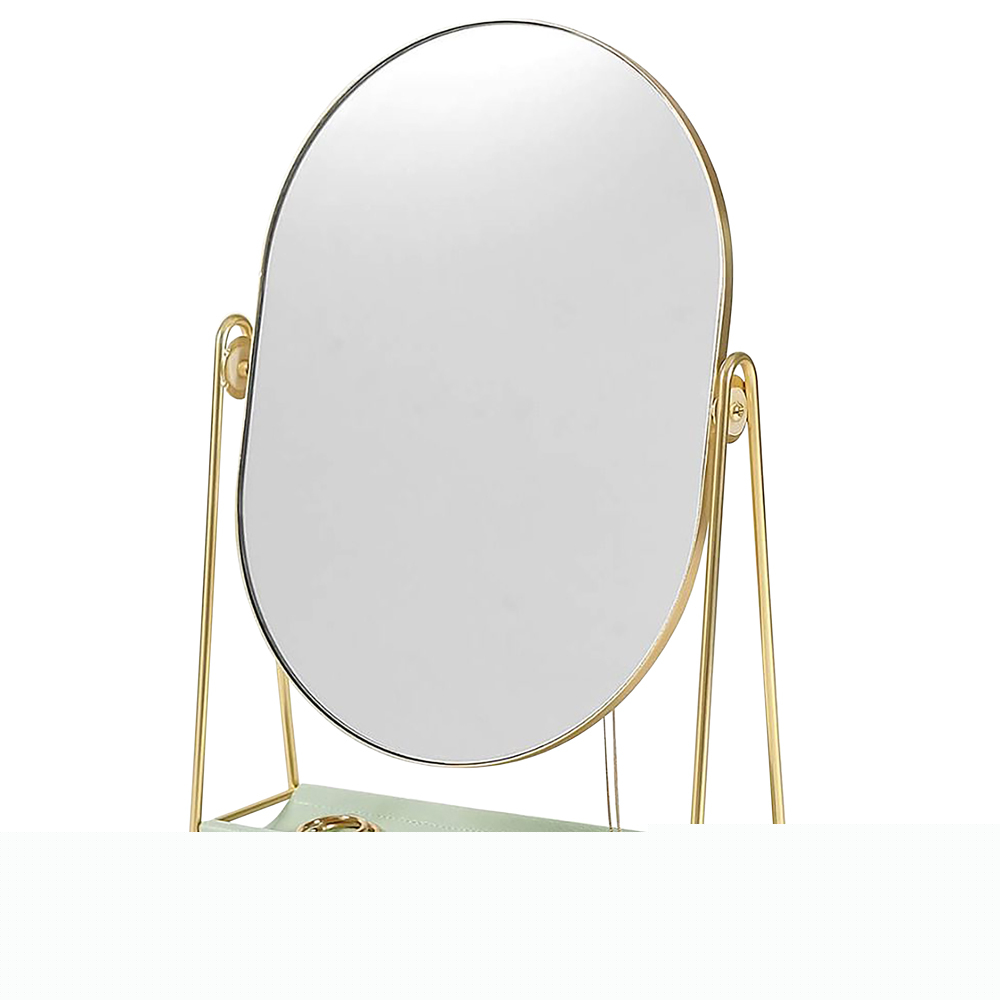 SELSEY Lustro stojące Pebble Jewellery Stand złote - zieleń szałwi