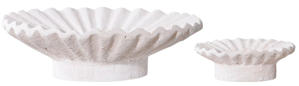 SELSEY Zestaw dwóch świeczników Capity cement biały