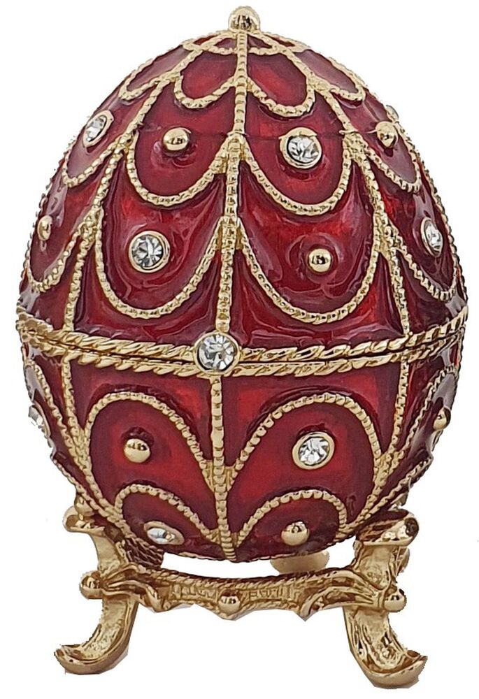 SELSEY Puzderko jajko Faberge czerwone