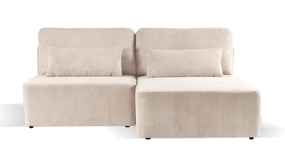 SELSEY Narożnik z funkcją spania Moduliano L-kształtny z pojemnikiem uniwersalny kremowy sztruks