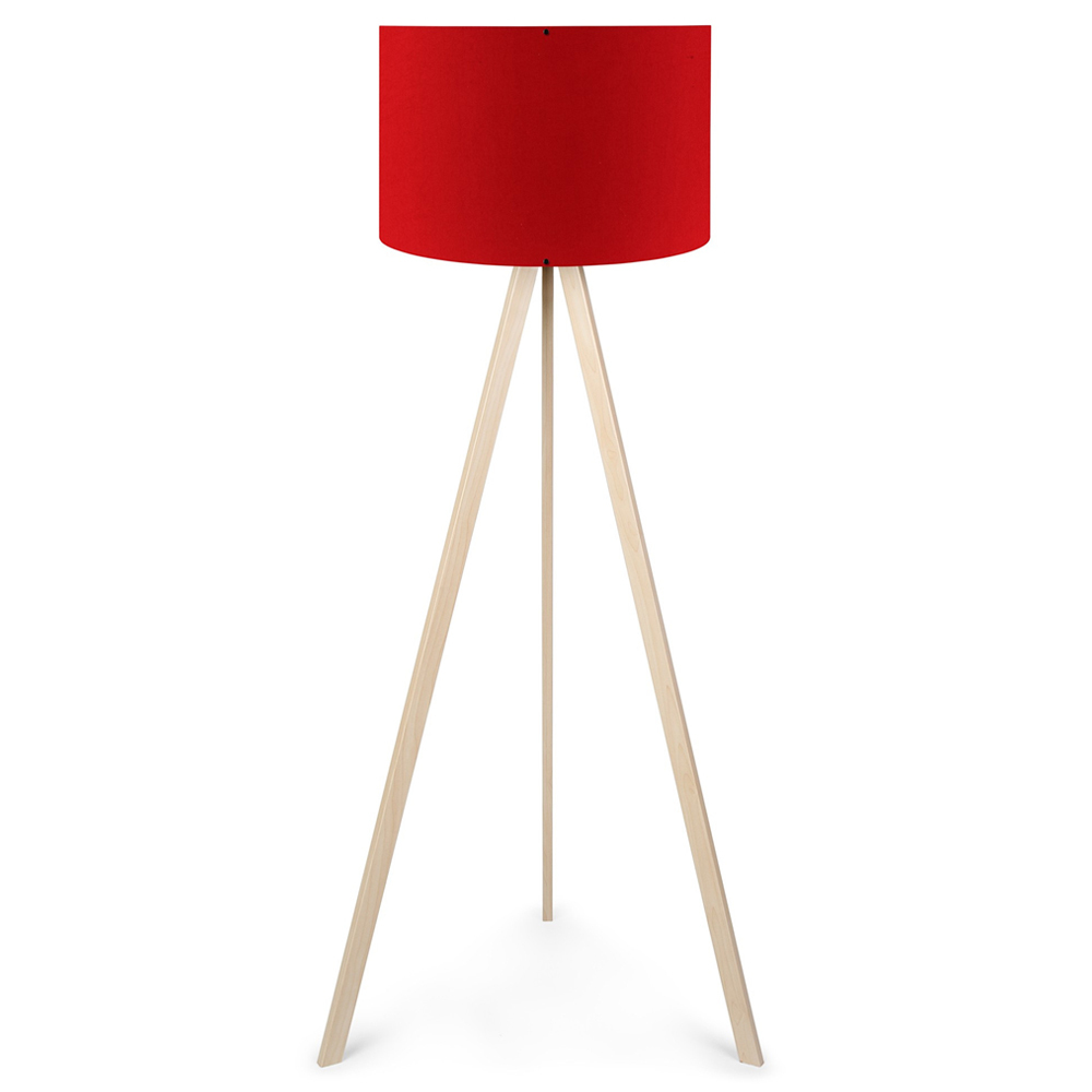 SELSEY Lampa podłogowa Salika czerwona matowa na kremowym stelażu