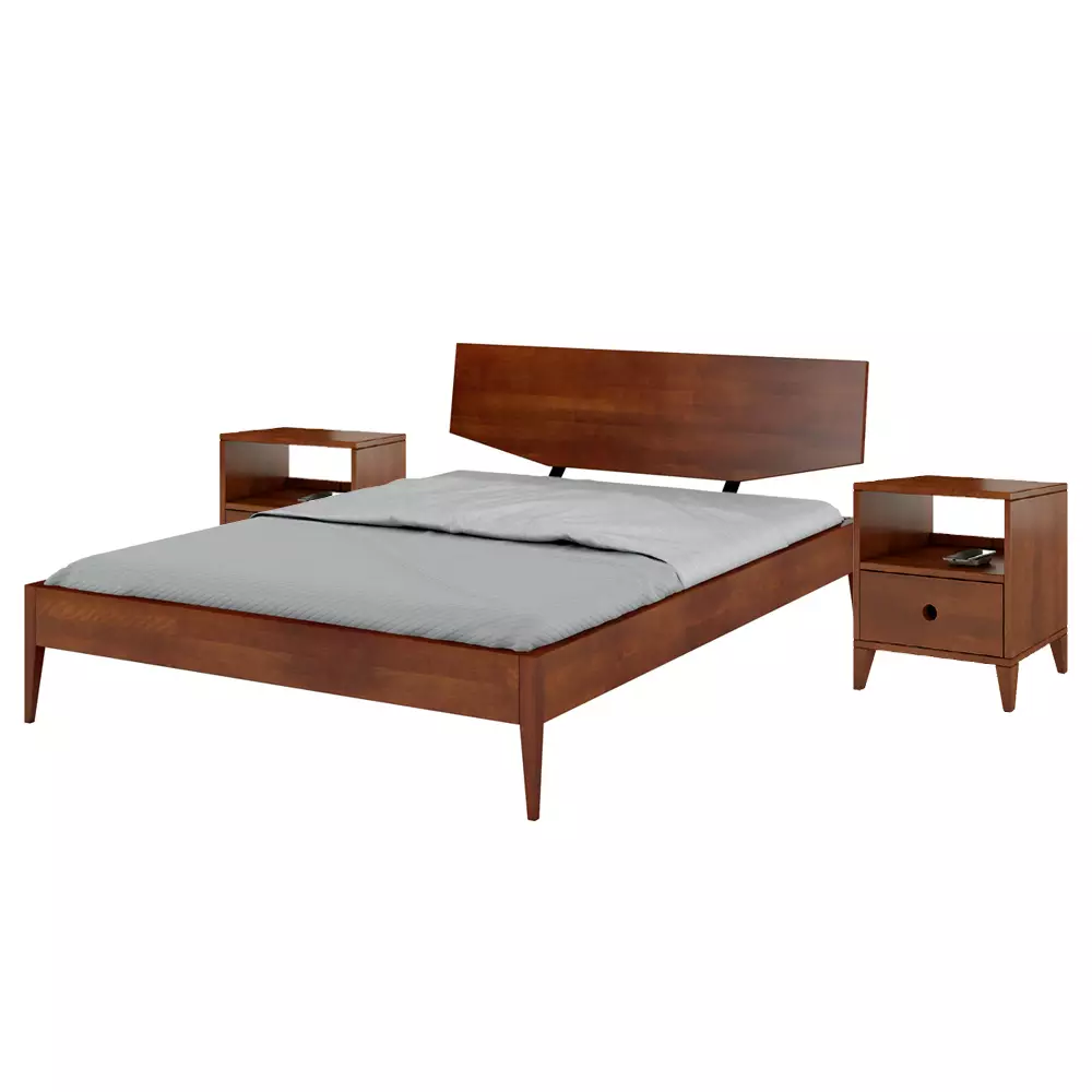 SELSEY Zestaw mebli do sypialni Caldaro 120x200 cm Orzech