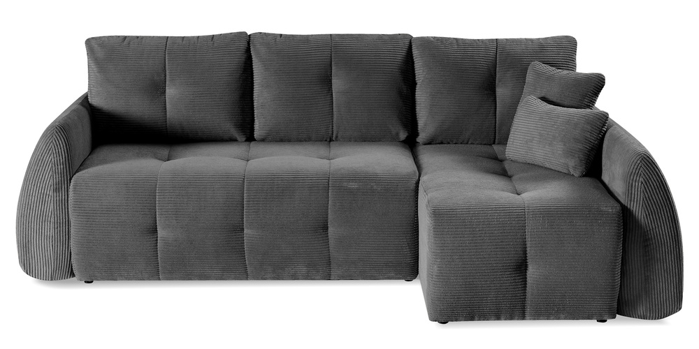 SELSEY Narożnik z funkcją spania Luna L-kształtny uniwersalny z pojemnikiem ciemnoszary sztruks