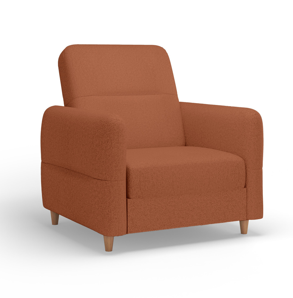 SELSEY Fotel wypoczynkowy Dakari rudy welur hydrofobowy