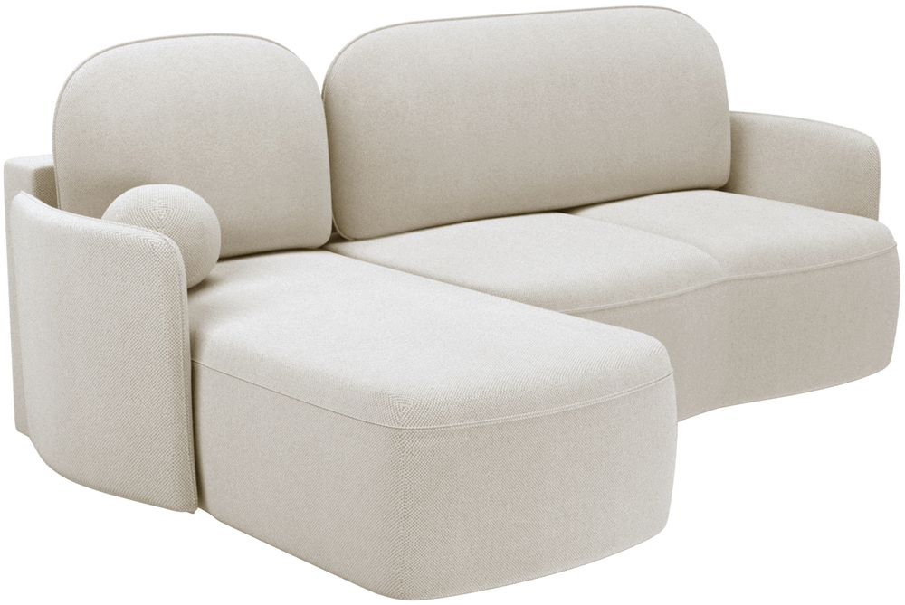 SELSEY Narożnik z funkcją spania Blummi L-kształtny uniwersalny z pojemnikiem kremowy szenil hydrofobowy