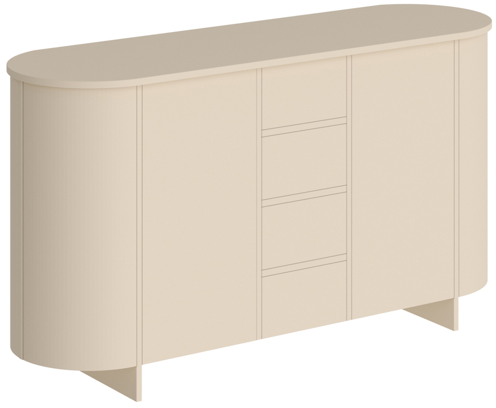 SELSEY Komoda dwudrzwiowa Reflicy z czterema szufladami 163 cm cappuccino mat