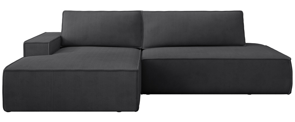 SELSEY Narożnik z funkcją spania Felicjo L-kształtny lewostronny z pojemnikiem ciemnoszary sztruks