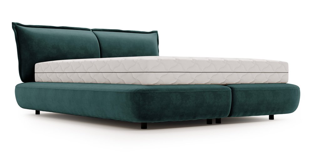 SELSEY Łóżko tapicerowane 140x200 cm Borbela turkusowe łatwoczyszczące