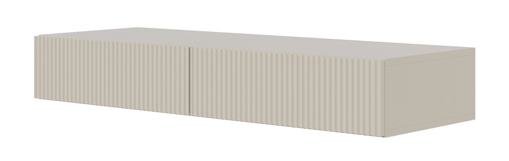 SELSEY Toaletka Veldio z frezowanym frontem i dwiema szufladami 110 cm Szary beż wisząca