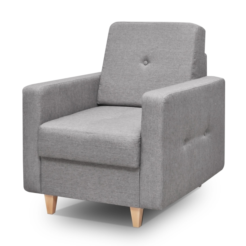 SELSEY Fotel kubełkowy Maribel z pikowaniem jasny popiel