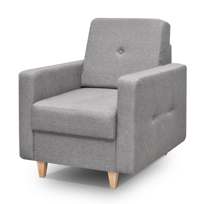 SELSEY Fotel kubełkowy Maribel z pikowaniem jasny popiel