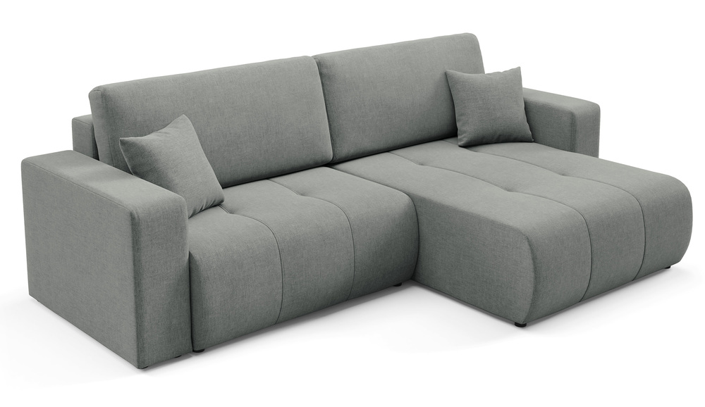 SELSEY Narożnik z funkcją spania Wind L-kształtny uniwersalny z pojemnikiem ciemnoszary szenil