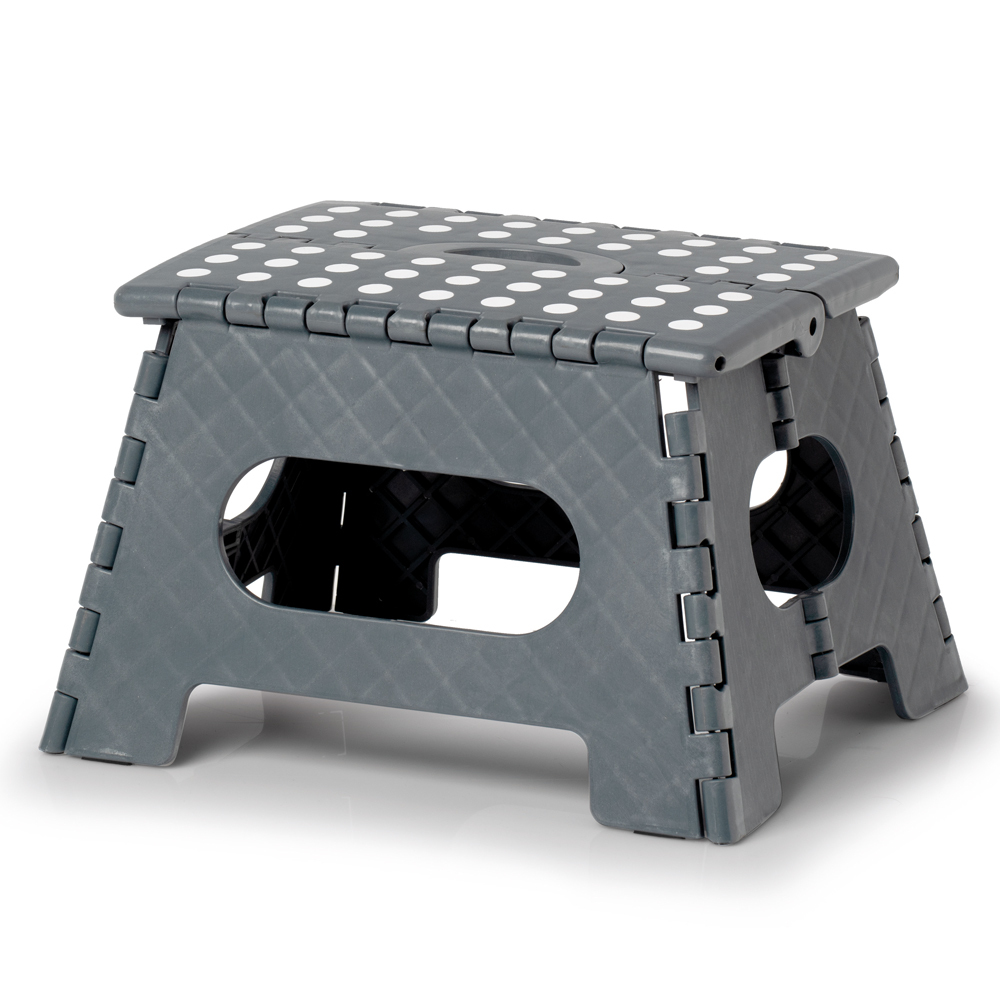 SELSEY Stołek do kuchni Hinda składany ciemny szary