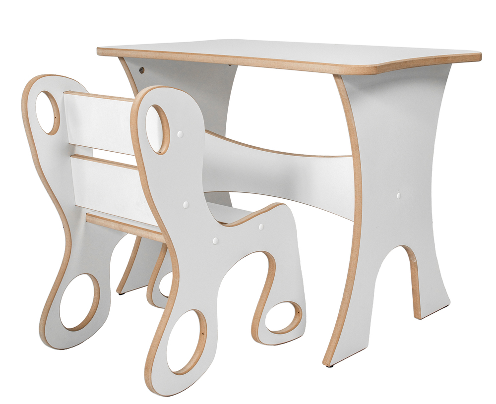 SELSEY Stolik dziecięcy Ferioles z krzesełkiem biały - Certyfikat EN 71