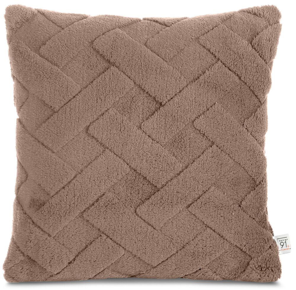 SELSEY Poszewka na poduszkę Caro 45x45 cm ciemnobeżowa