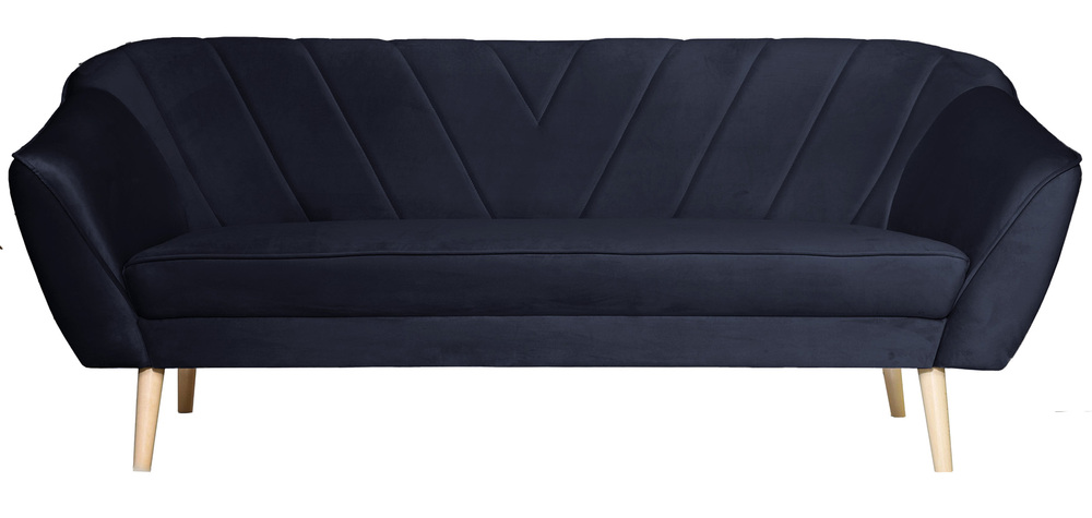 SELSEY Sofa trzyosobowa Voltana granatowa welur