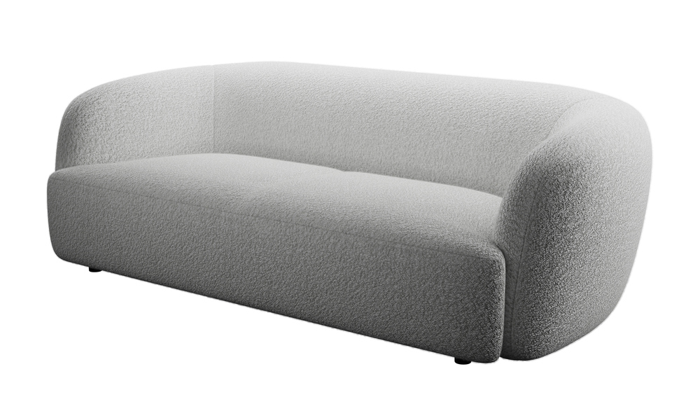 SELSEY Sofa trzyosobowa Sabanitas jasnoszara w tkaninie boucle