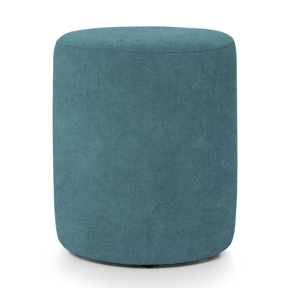 SELSEY Pufa okrągła Seppio 55 cm niebieska welur łatwoczyszczący