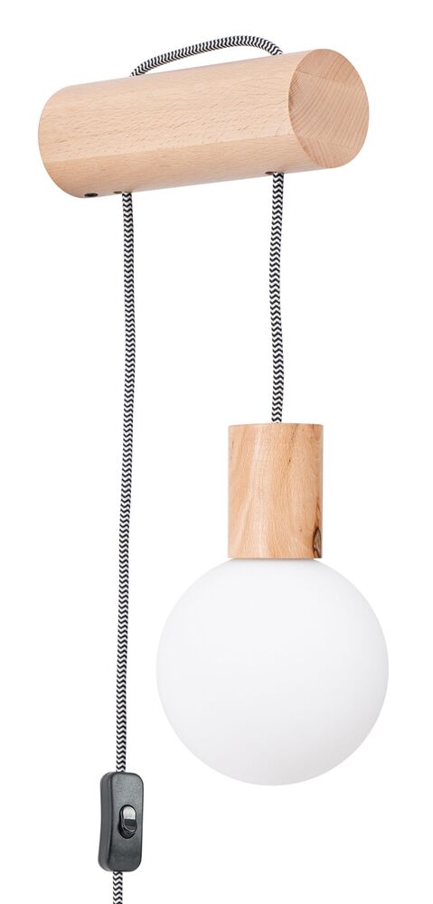 SELSEY Kinkiet Nimbi z włącznikiem biały klosz