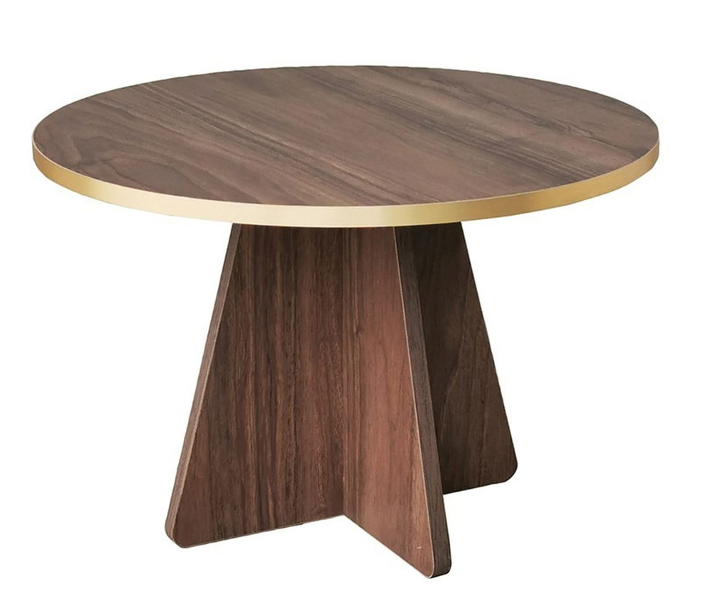 SELSEY Stolik kawowy Kowtoni 60 cm orzech i złoto