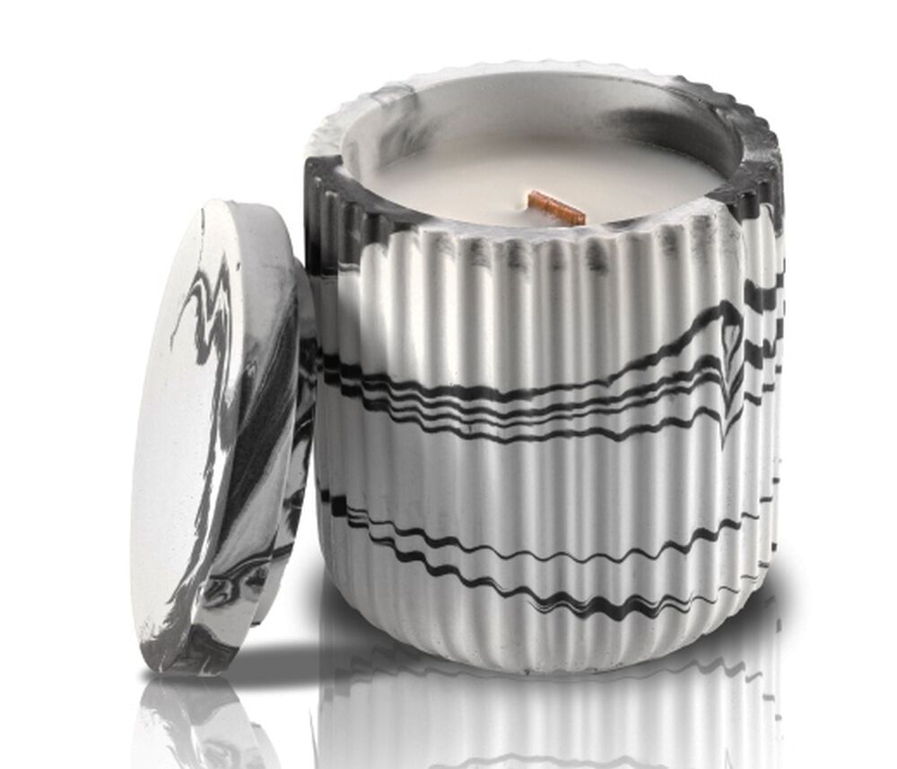 SELSEY Świeca sojowa zapachowa Laura Tobacco & Vanilla 170 ml marmurowy gips